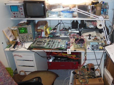 Atari Star Wars PCB on the bench