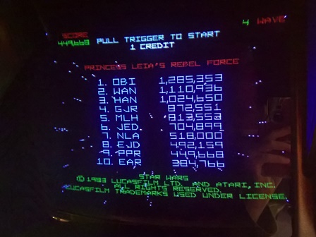 Atari Star Wars high scores