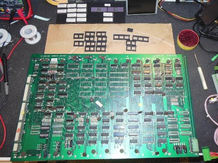Zaccaria Astro Wars PCB, socket bodies removed