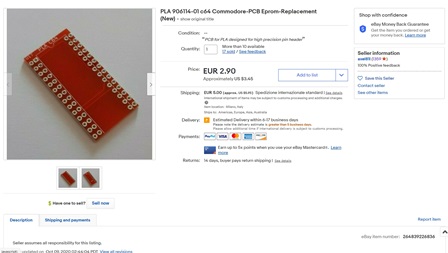 eBay Commodore 64 906114 PLA EPROM PCB