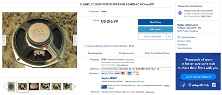 eBay replacement speaker