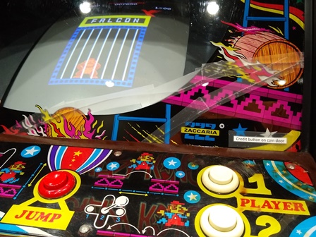 Crazy Kong monitor glass taped