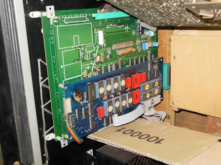 Dambusters game PCB testing in cabinet