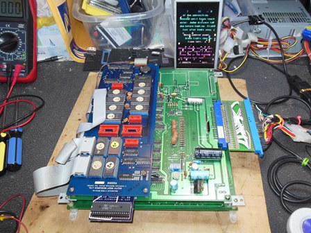 Dambusters game PCB on the bench