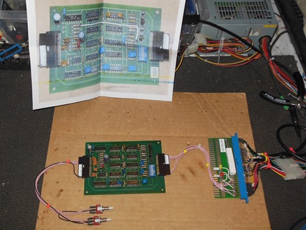 Fitter credit PCB on the bench