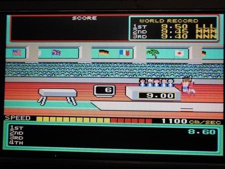 Hyper Sports PCB with sprite graphics fault