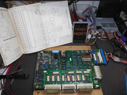 Zaccaria Money Money game PCB on the bench