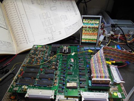 Zaccaria Jackrabbit game PCB on the bench