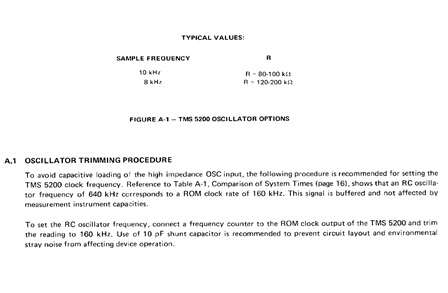 TMS5200 Oscillator Trimming Procedure 