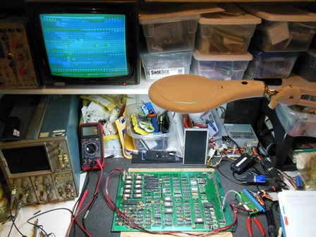 Lazarian game PCB on the bench