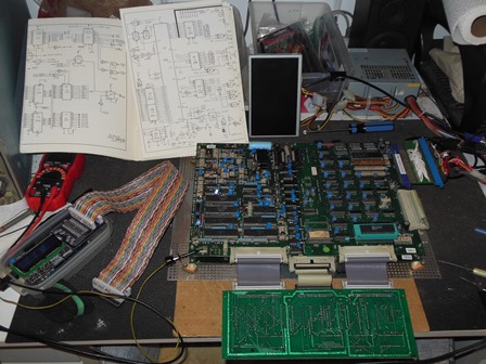 Money Money game PCB on the bench