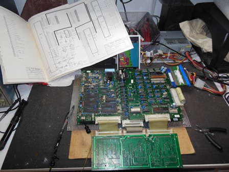 Money Money game PCB on the bench