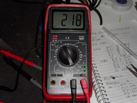 BC237B transistor measured Hfe