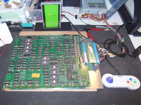 Mr. Do! game PCB on the bench