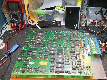 Mr. Do! game PCB on the bench