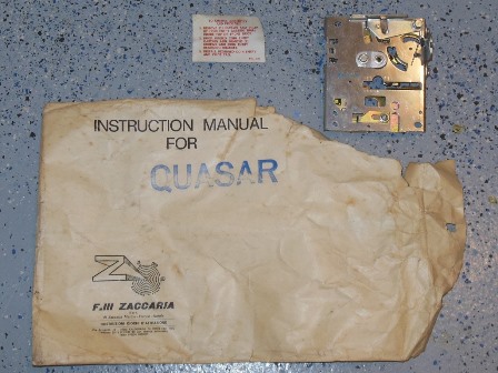 Quasar envelope, label and 1 mark coin acceptor