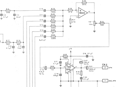 Zaccaria Astro Wars TDA1010 sound amplifier schematic