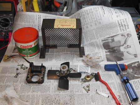 Fan disassembled, cleaning & greasing