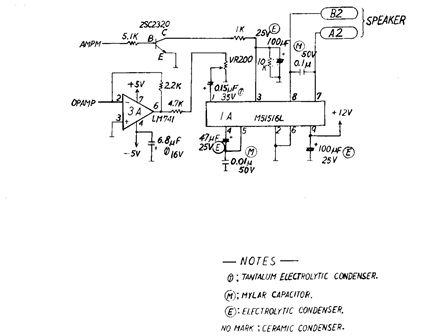 Stern Scramble M51516L sound amplifier schematic