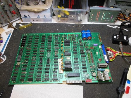 Midway Galaxian PCB on the bench