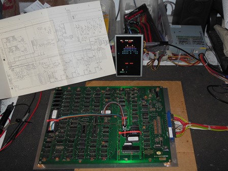 Galaxian multi-game on the bench