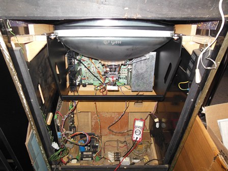 Harness, game PCB & power plynth installed