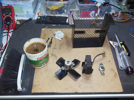 Cabinet fan clean & grease