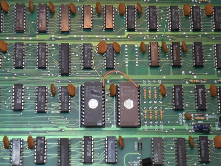 Wire hacks on the graphics EPROMS