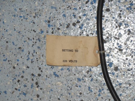 Power cable warning label, 220V