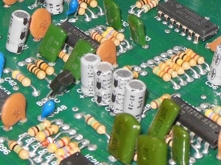 Buck Rogers capacitors C46,C47,C48 - before