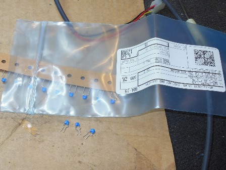 Buck Rogers audio capacitors, pins formed