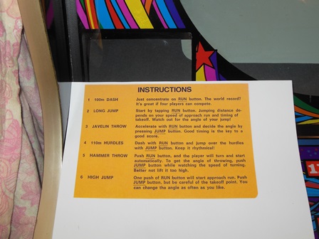 Zaccaria Hyper Olympic cavity instruction card
