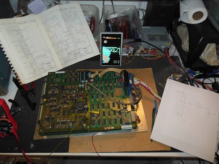 Sega Zaxxon 3-set PCB on the bench