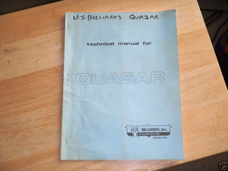 US Billiards Quasar technical manual