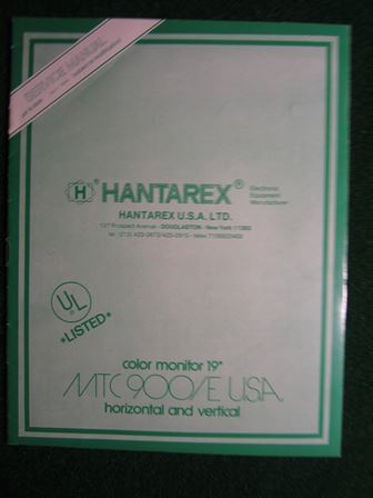 Hantarex MTC 900/E USA monitor manual