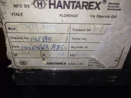 Hantarex MTC-900E/USA monitor chassis