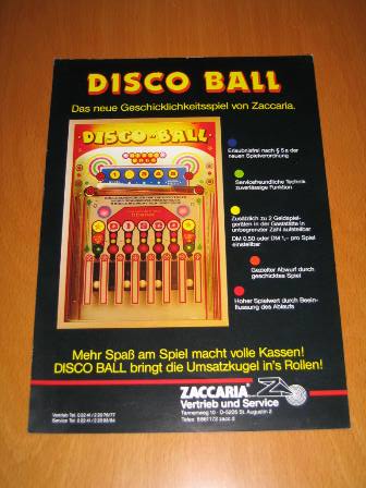 Zaccaria Disco Ball wall-mount flyer, front