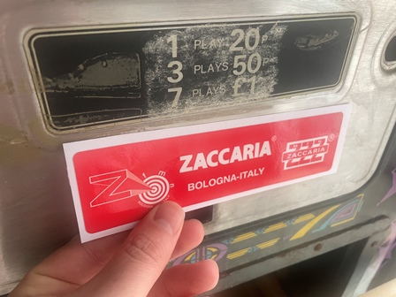 Zaccaria coin door label