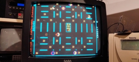 Bootleg Pac-man game PCB converted to Zaccaria Eyes