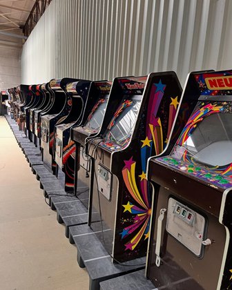 Row of Zaccaria upright arcade games